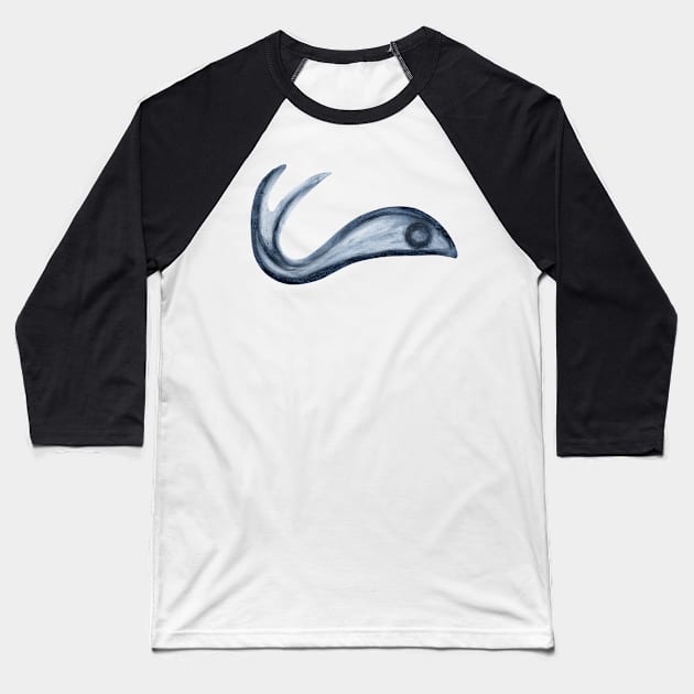 Moody blue fish (cut-out) Baseball T-Shirt by FJBourne